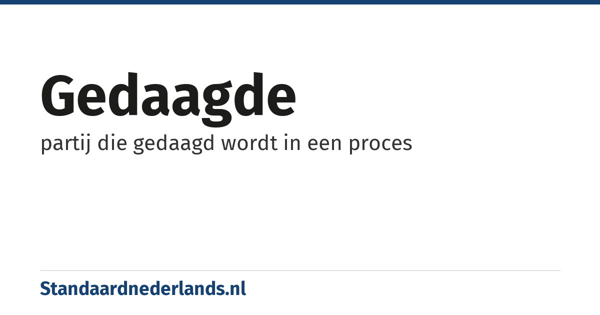 gedaagde: partij die gedaagd wordt in een proces