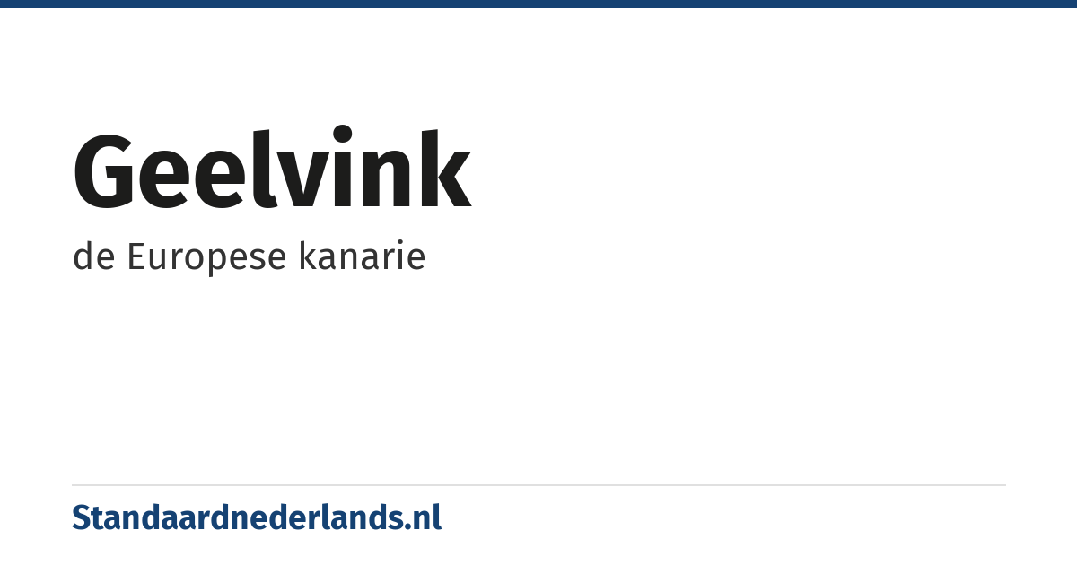 geelvink: de Europese kanarie