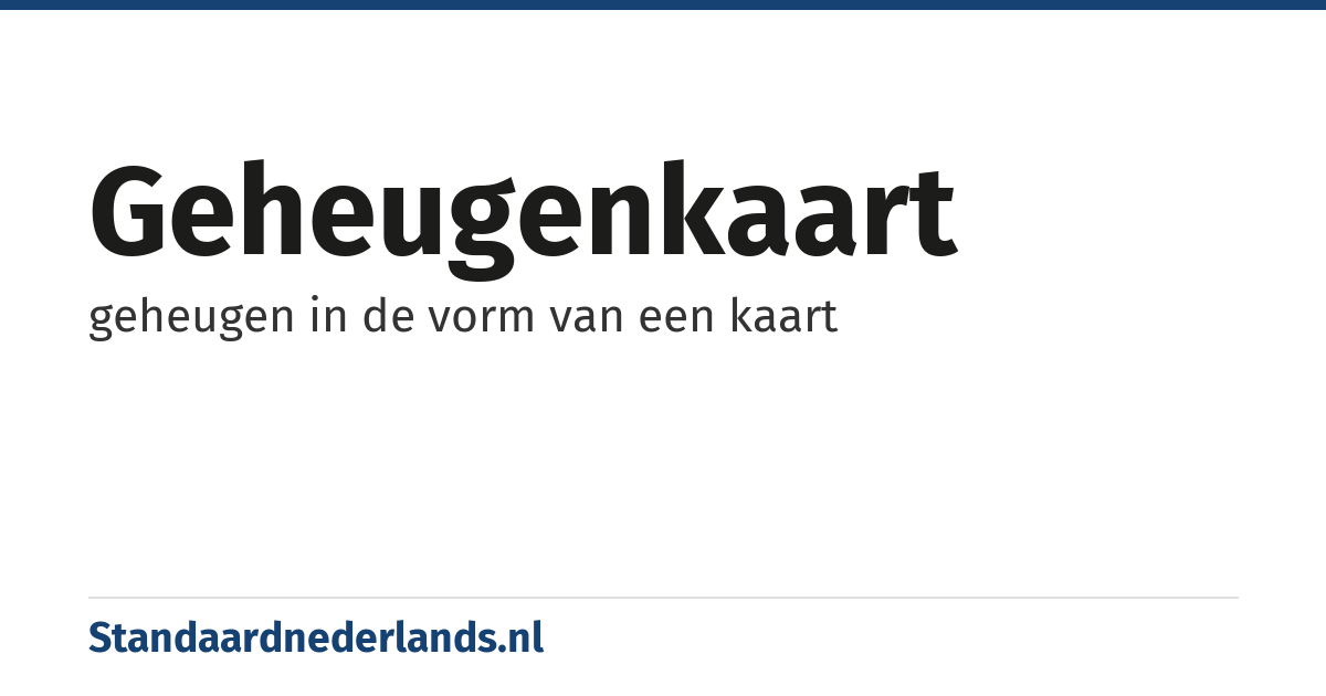 geheugenkaart: geheugen in de vorm van een kaart