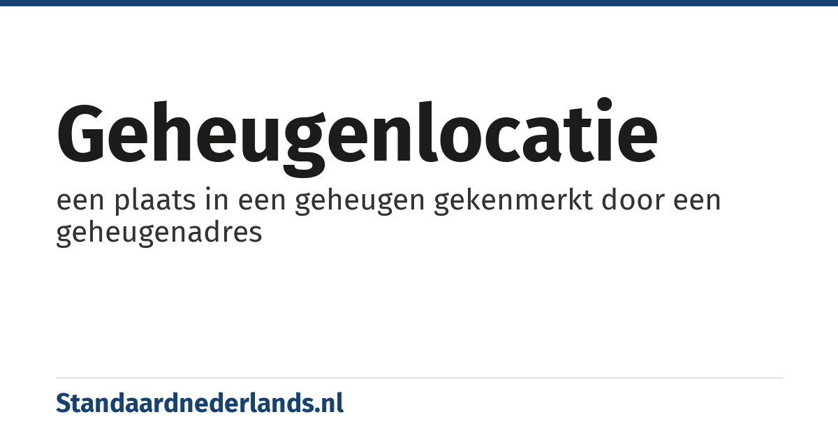 geheugenlocatie: een plaats in een geheugen gekenmerkt door een geheugenadres