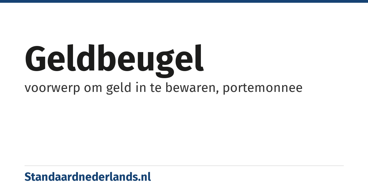 geldbeugel: voorwerp om geld in te bewaren, portemonnee