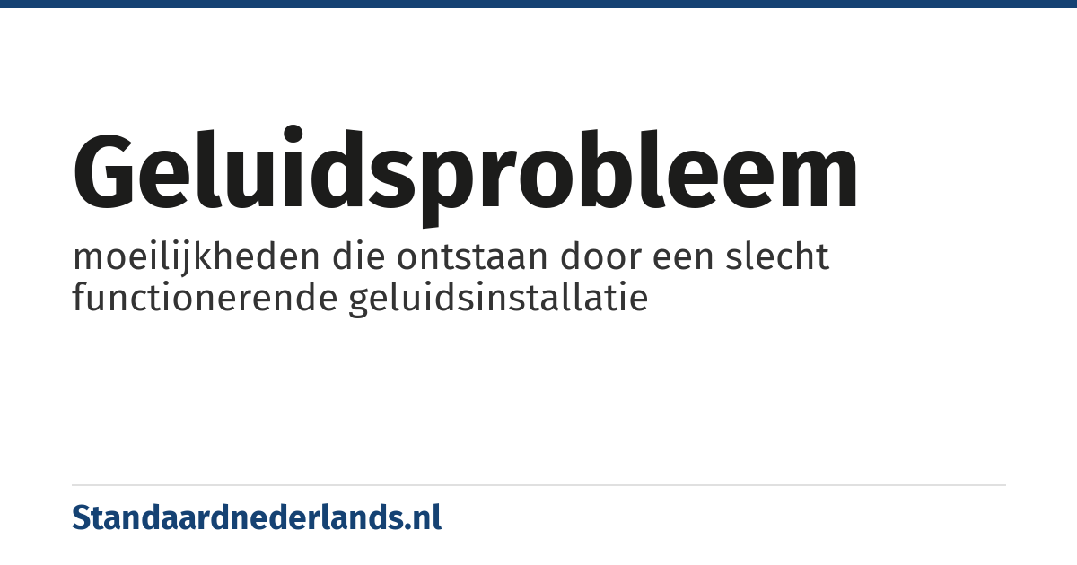 geluidsprobleem: moeilijkheden die ontstaan door een slecht functionerende geluidsinstallatie