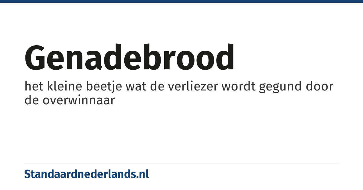 genadebrood: het kleine beetje wat de verliezer wordt gegund door de overwinnaar