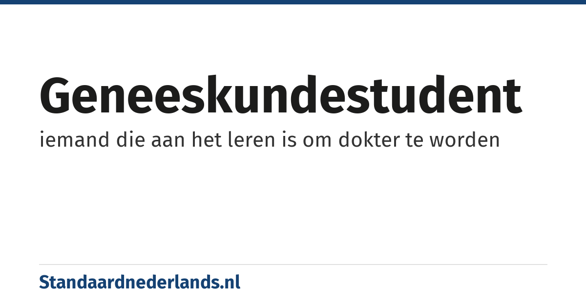 geneeskundestudent: iemand die aan het leren is om dokter te worden