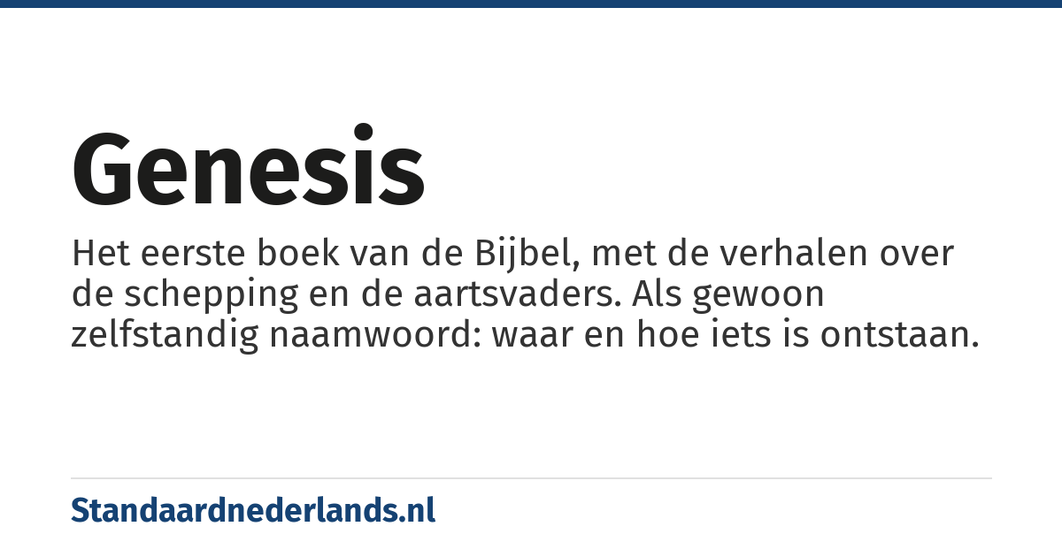 Genesis: eerste boek van de Bijbel