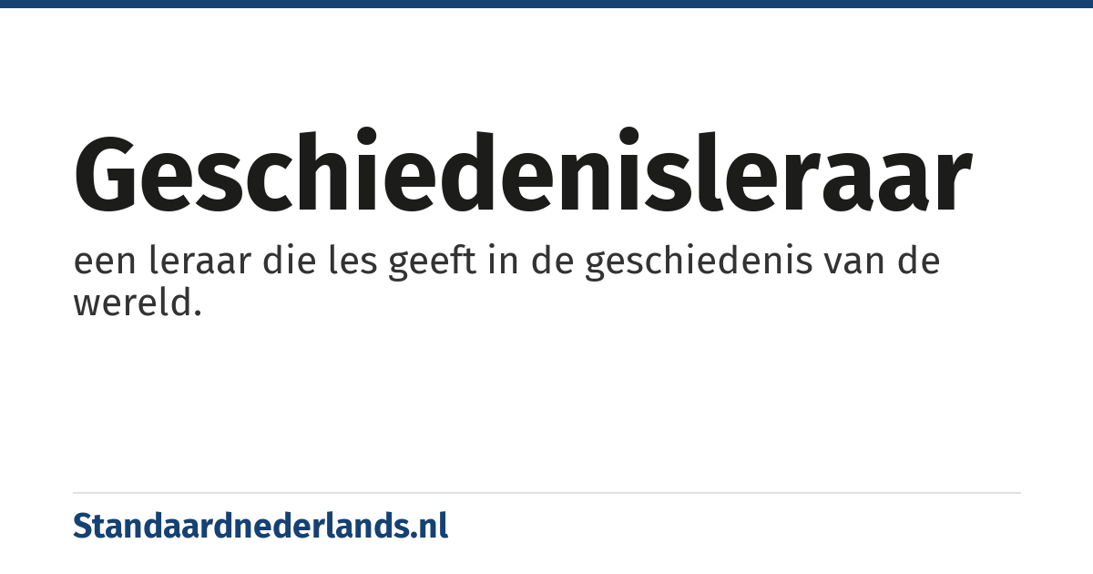 geschiedenisleraar: een leraar die les geeft in de geschiedenis van de wereld.