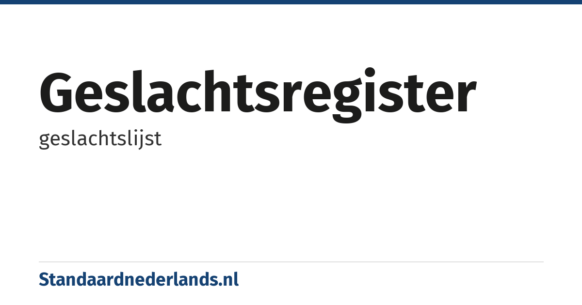 geslachtsregister: geslachtslijst
