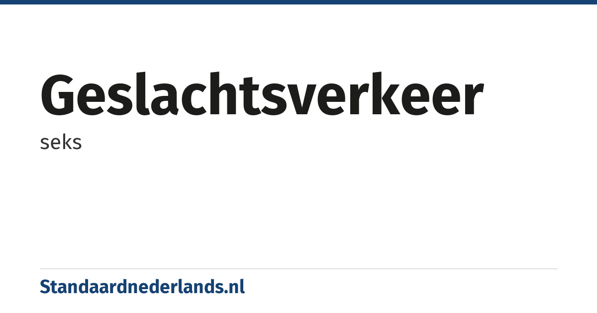 geslachtsverkeer: seks