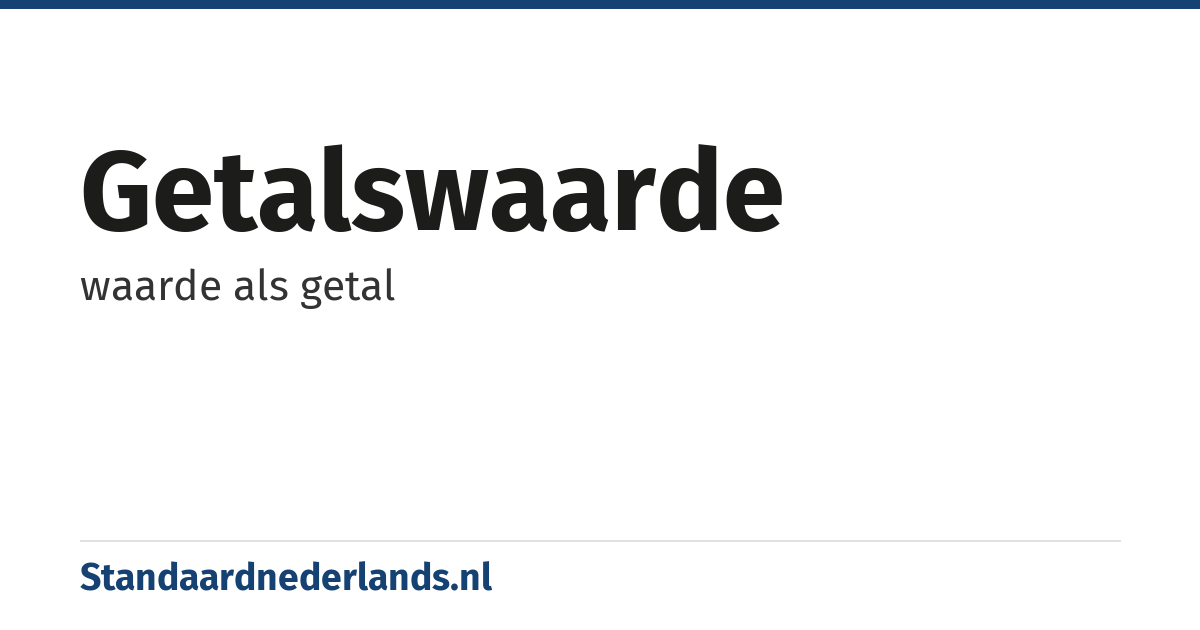 getalswaarde: waarde als getal