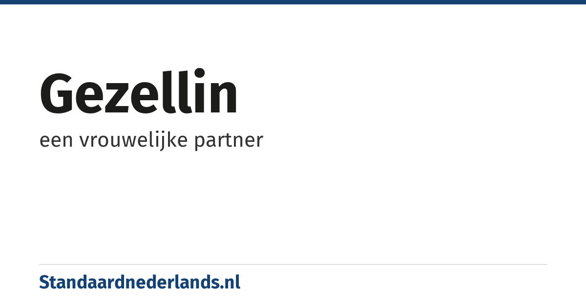 gezellin: een vrouwelijke partner