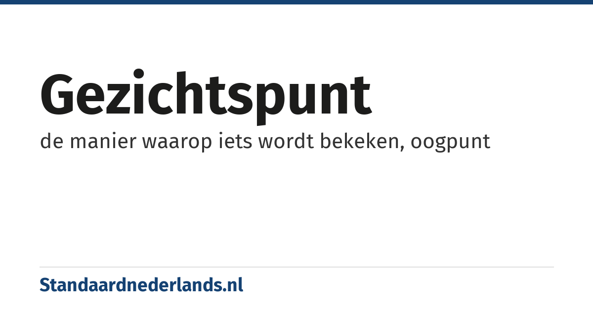 gezichtspunt: de manier waarop iets wordt bekeken, oogpunt