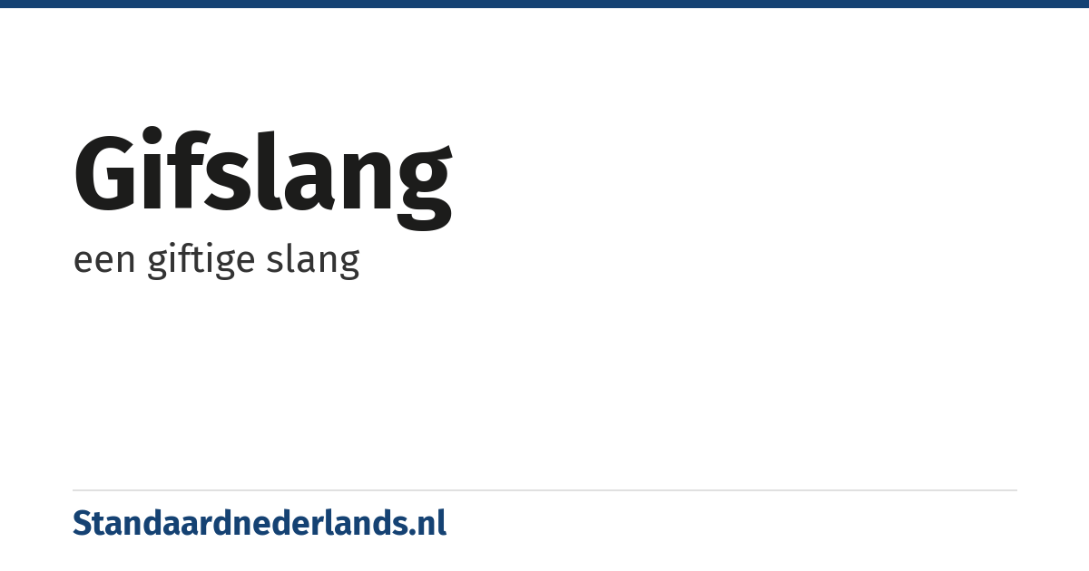 gifslang: een giftige slang