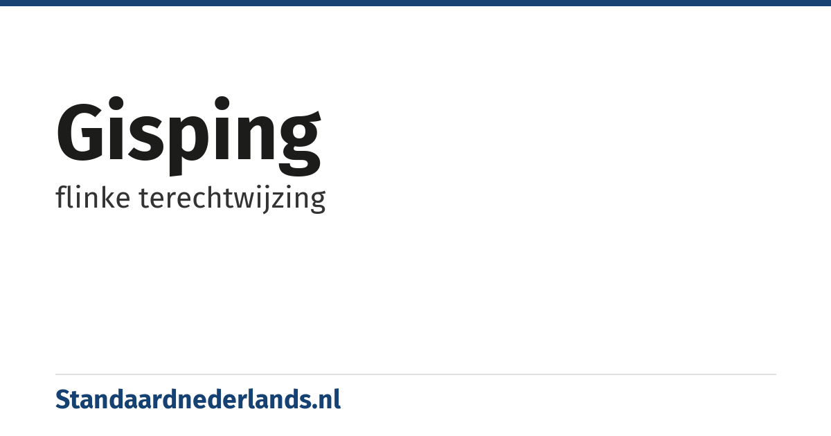 gisping: flinke terechtwijzing