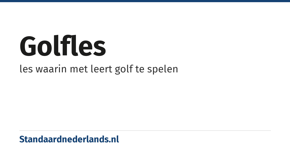 golfles: les waarin met leert golf te spelen
