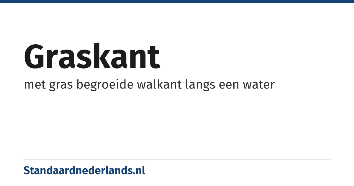 graskant: met gras begroeide walkant langs een water