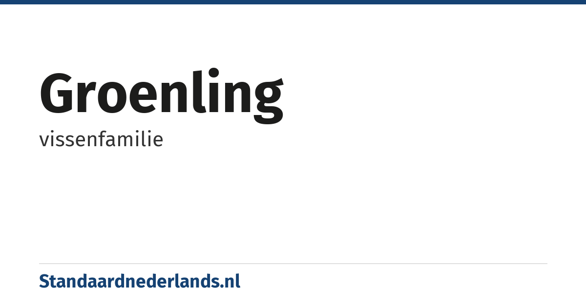 groenling: vissenfamilie