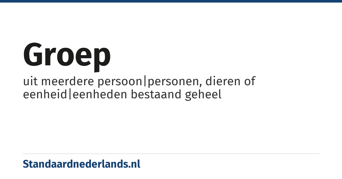 groep: uit meerdere persoon|personen, dieren of eenheid|eenheden bestaand geheel
