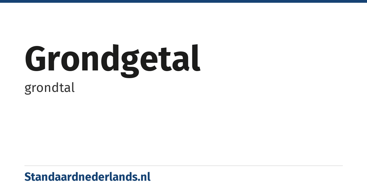 grondgetal: grondtal