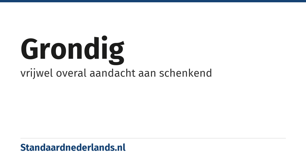 grondig: vrijwel overal aandacht aan schenkend