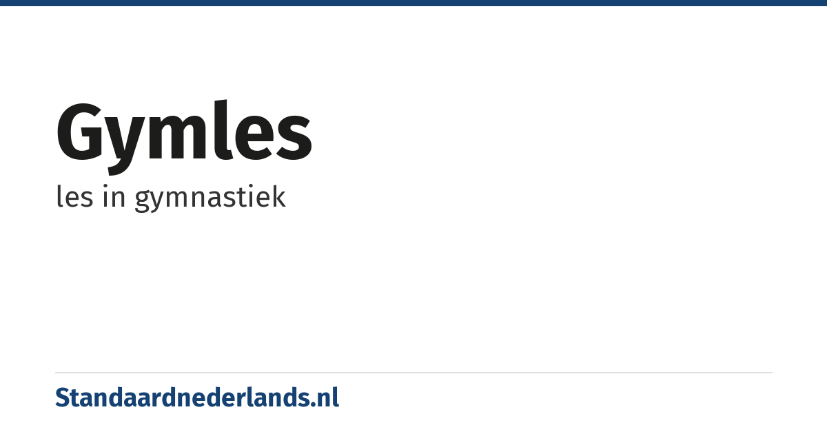 gymles: les in gymnastiek