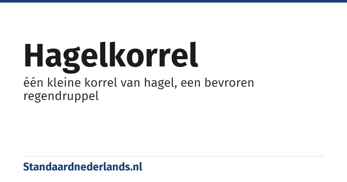 hagelkorrel: één kleine korrel van hagel, een bevroren regendruppel