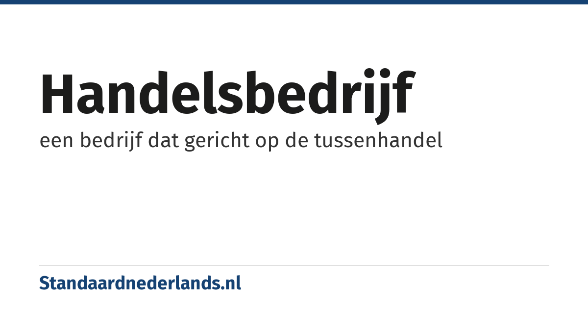 handelsbedrijf: een bedrijf dat gericht op de tussenhandel
