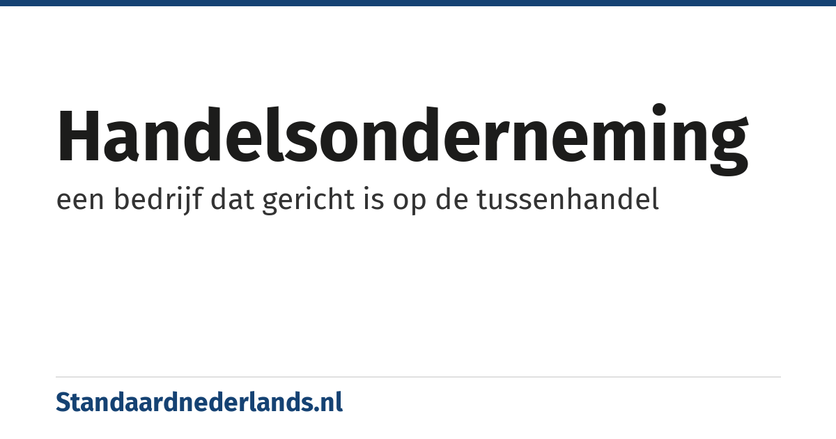 handelsonderneming: een bedrijf dat gericht is op de tussenhandel