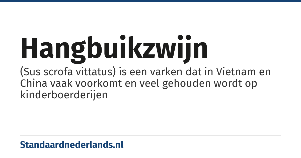hangbuikzwijn: (Sus scrofa vittatus) is een varken dat in Vietnam en China vaak voorkomt en veel gehouden wordt op kinderboerderijen