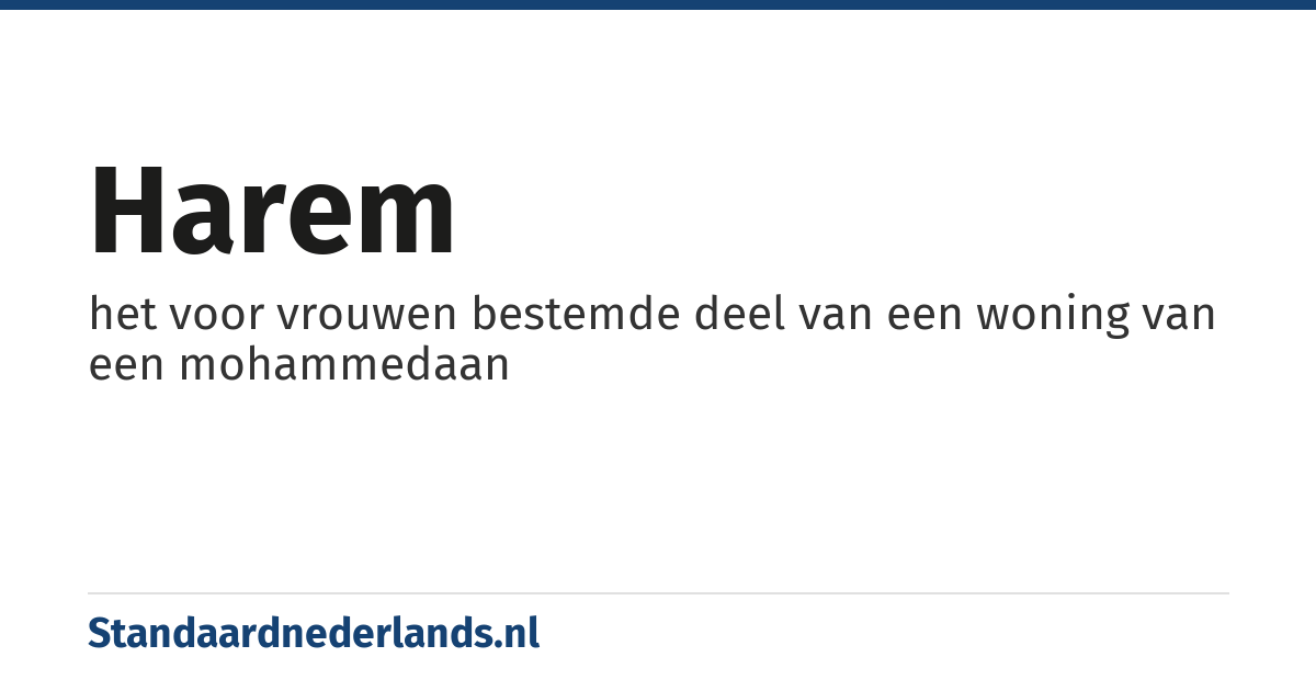 harem: het voor vrouwen bestemde deel van een woning van een mohammedaan