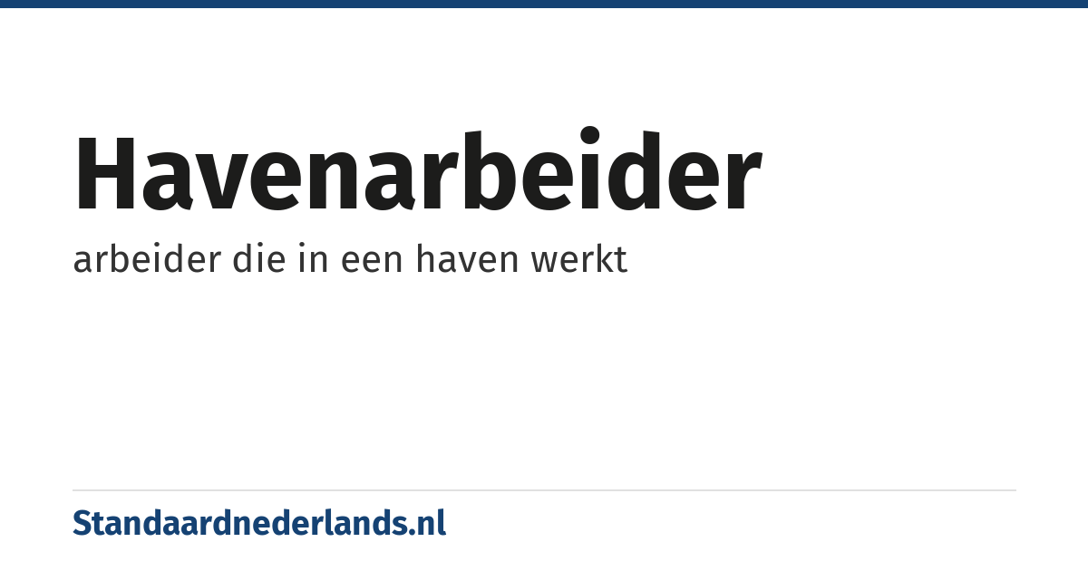 havenarbeider: arbeider die in een haven werkt