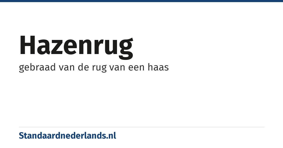 hazenrug: gebraad van de rug van een haas