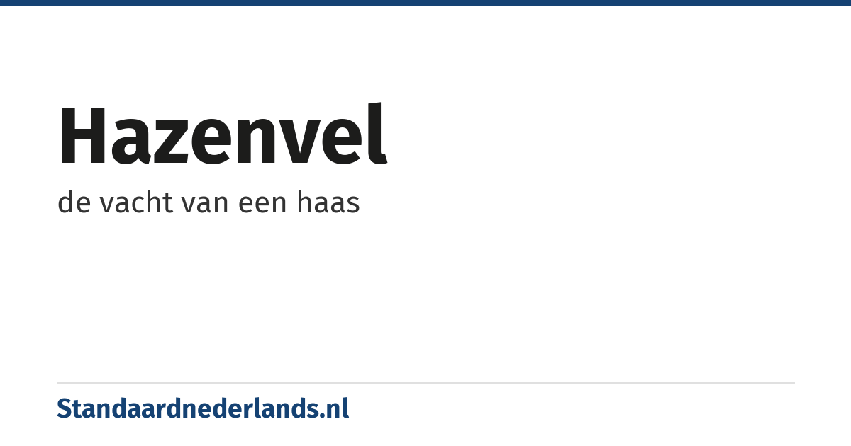 hazenvel: de vacht van een haas