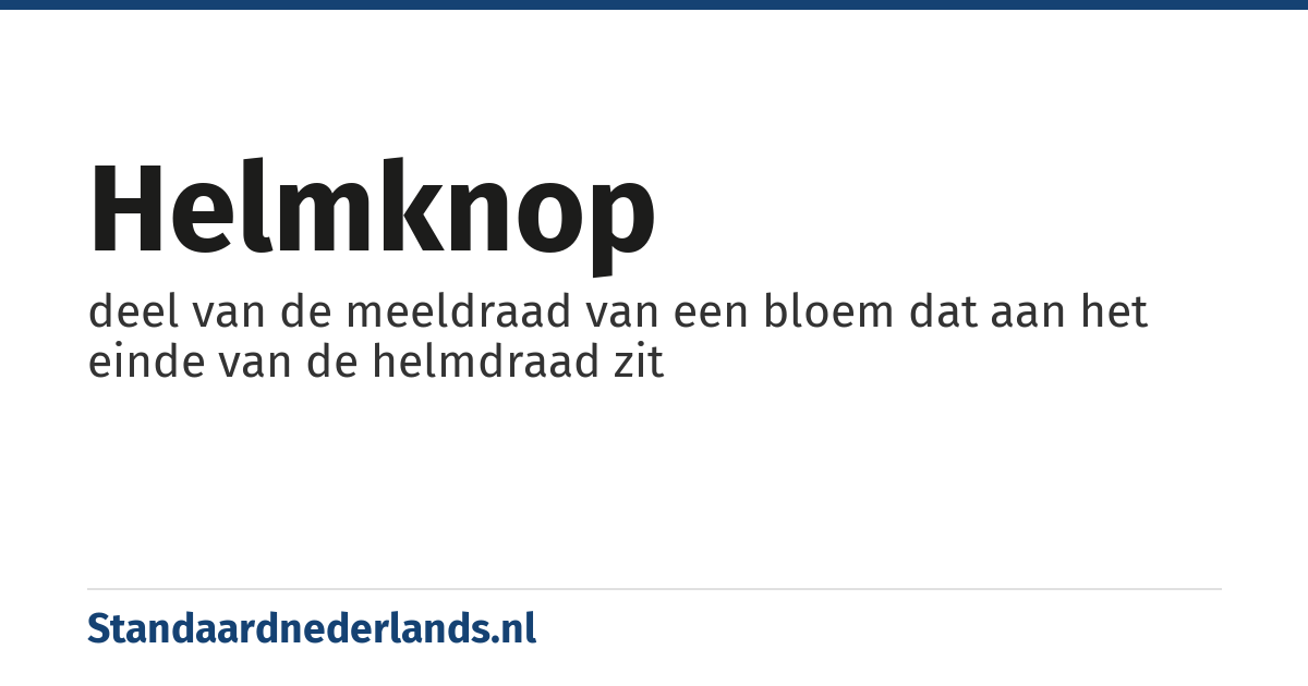 helmknop: deel van de meeldraad van een bloem dat aan het einde van de helmdraad zit