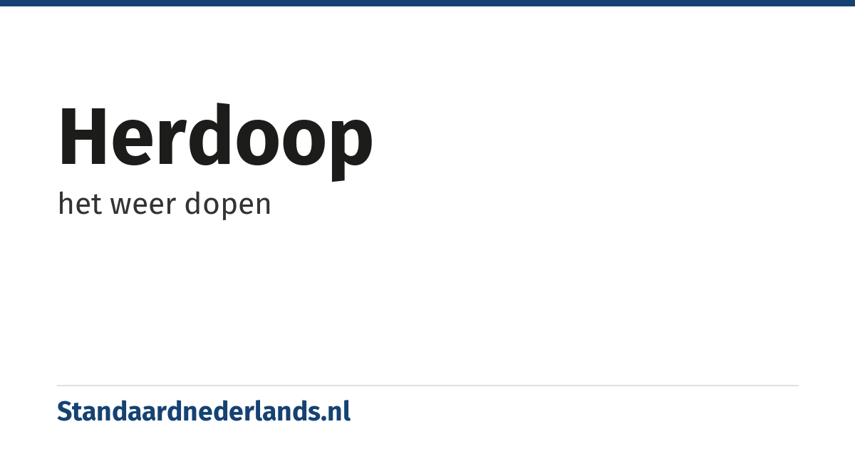 herdoop: het weer dopen