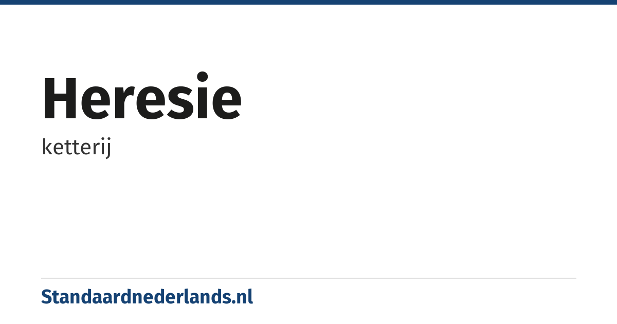 heresie: ketterij