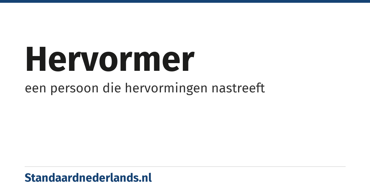 hervormer: een persoon die hervormingen nastreeft