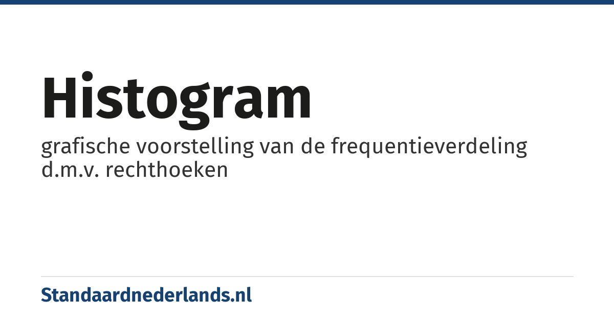 histogram: grafische voorstelling van de frequentieverdeling d.m.v. rechthoeken
