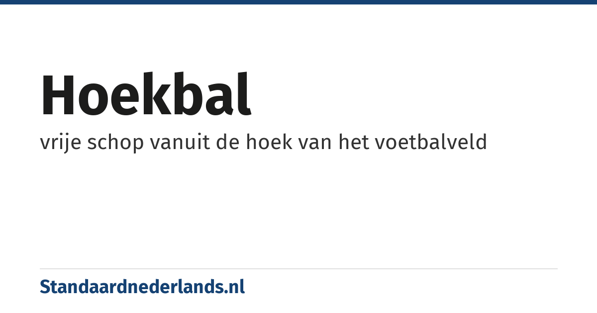 hoekbal: vrije schop vanuit de hoek van het voetbalveld