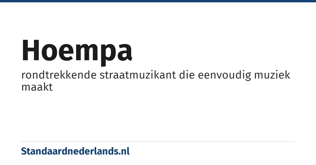 hoempa: rondtrekkende straatmuzikant die eenvoudig muziek maakt