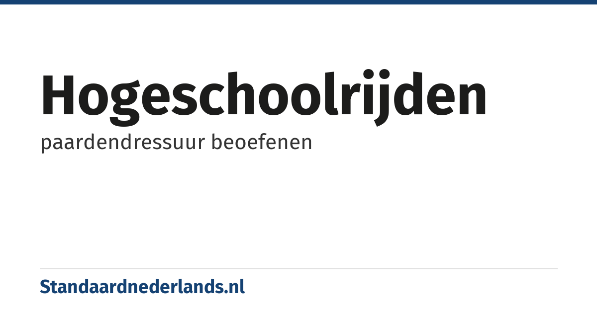 hogeschoolrijden: paardendressuur beoefenen