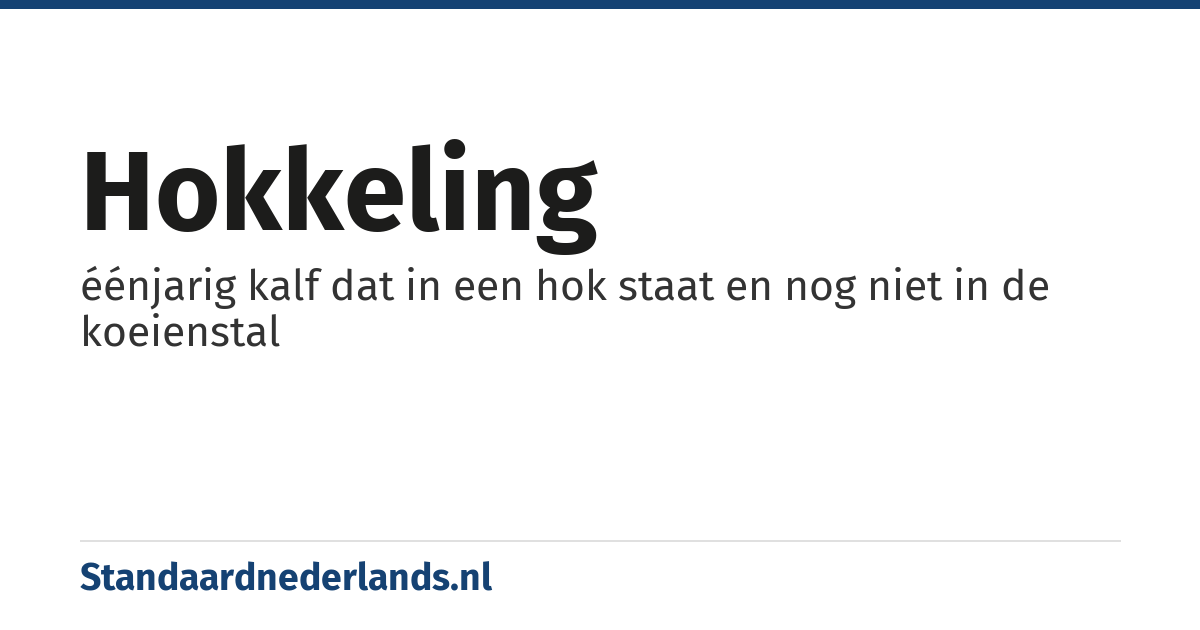 hokkeling: éénjarig kalf dat in een hok staat en nog niet in de koeienstal