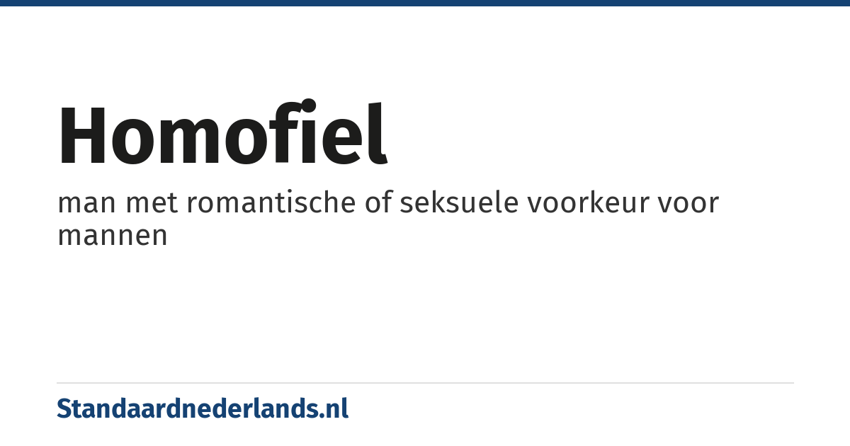 homofiel: man met romantische of seksuele voorkeur voor mannen