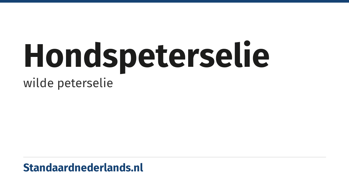 hondspeterselie: wilde peterselie