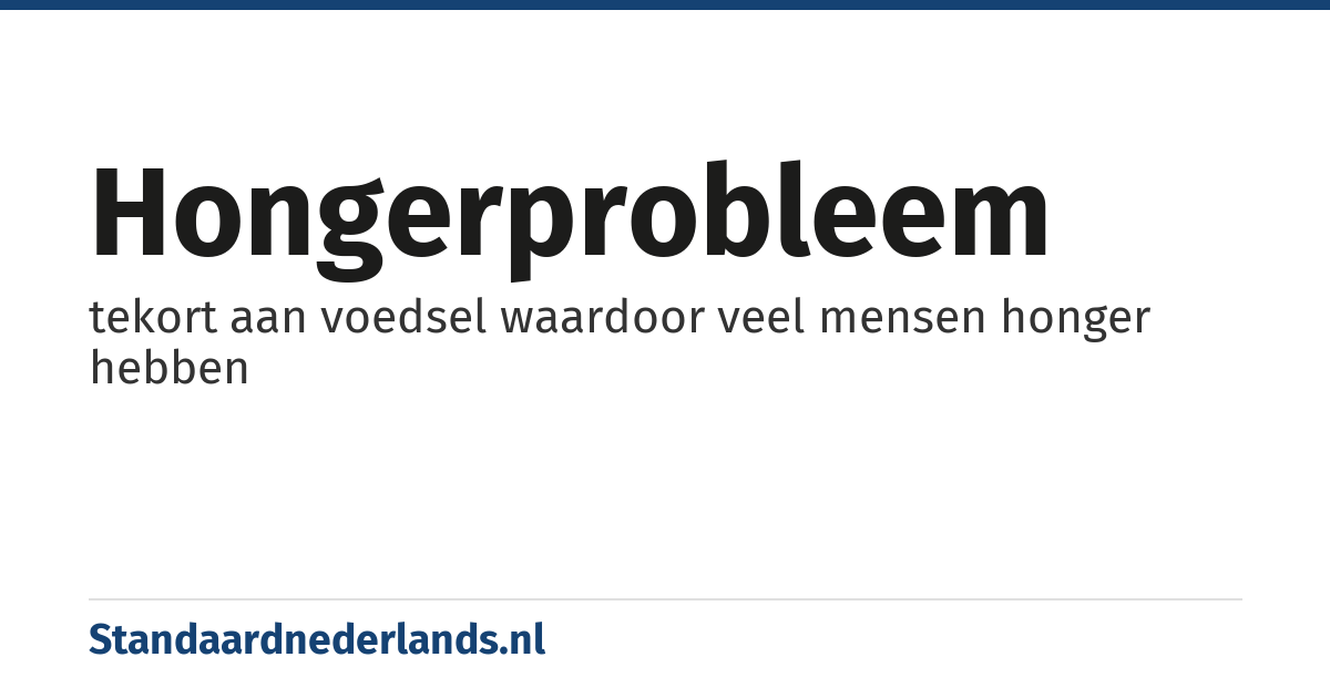 hongerprobleem: tekort aan voedsel waardoor veel mensen honger hebben