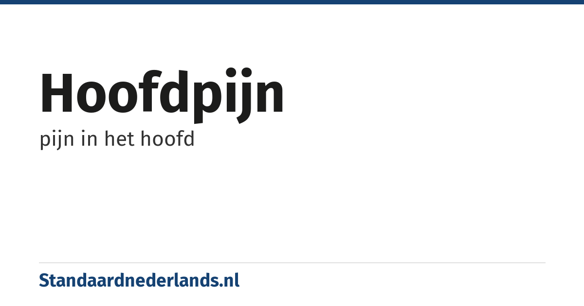 hoofdpijn: pijn in het hoofd