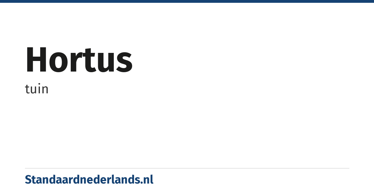 hortus: tuin