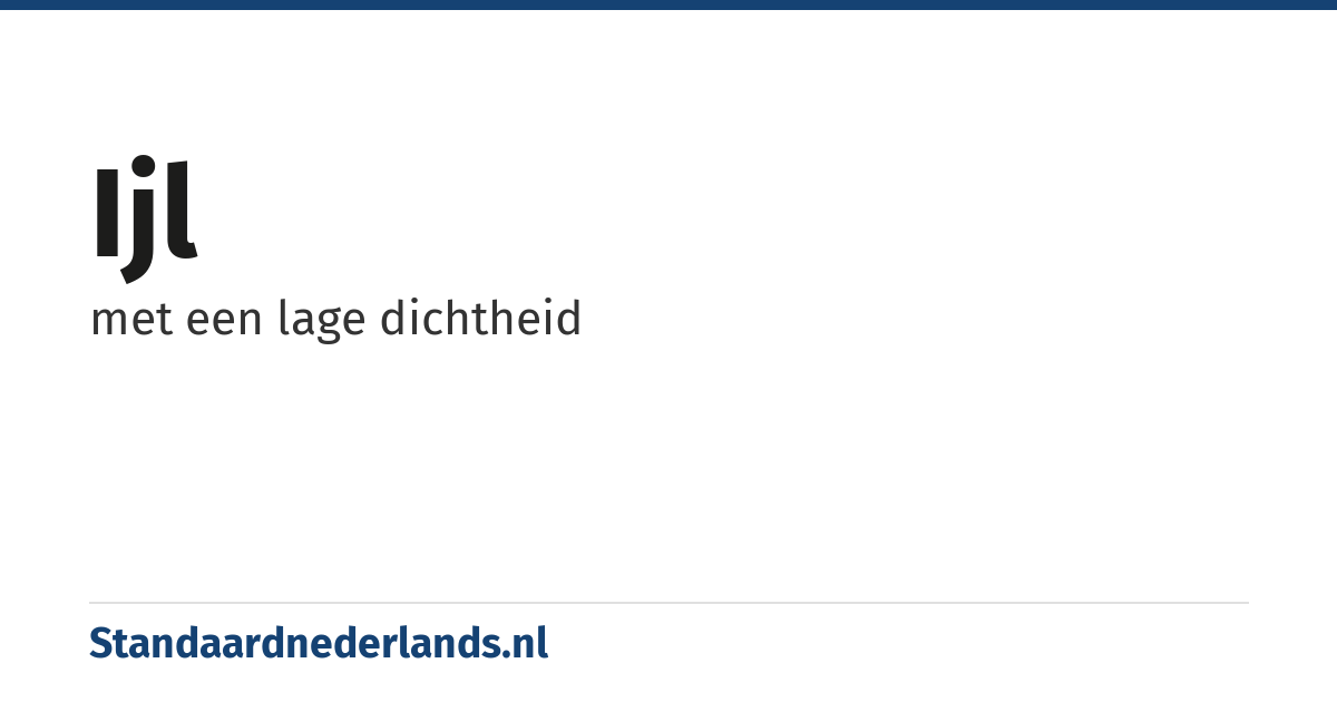 ijl: met een lage dichtheid