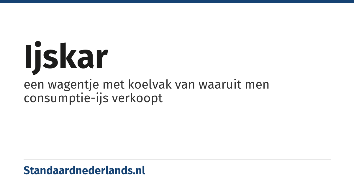 ijskar: een wagentje met koelvak van waaruit men consumptie-ijs verkoopt