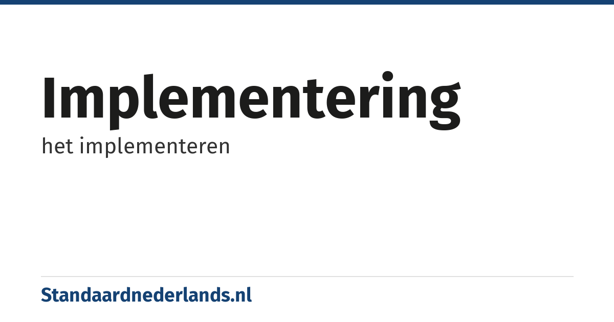 implementering: het implementeren
