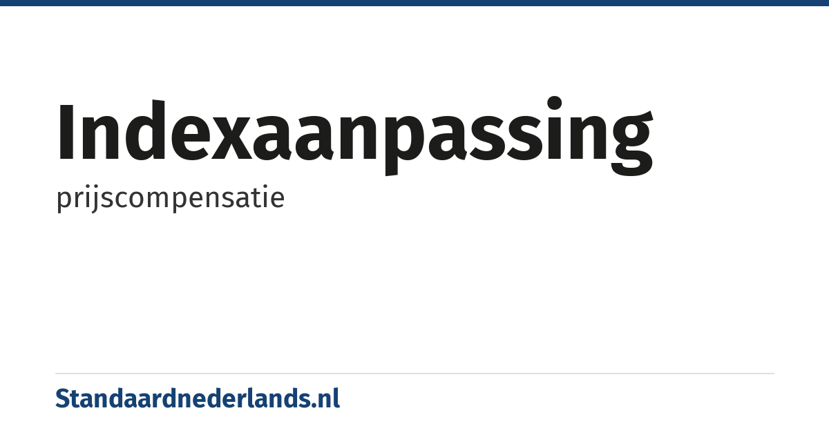 indexaanpassing: prijscompensatie